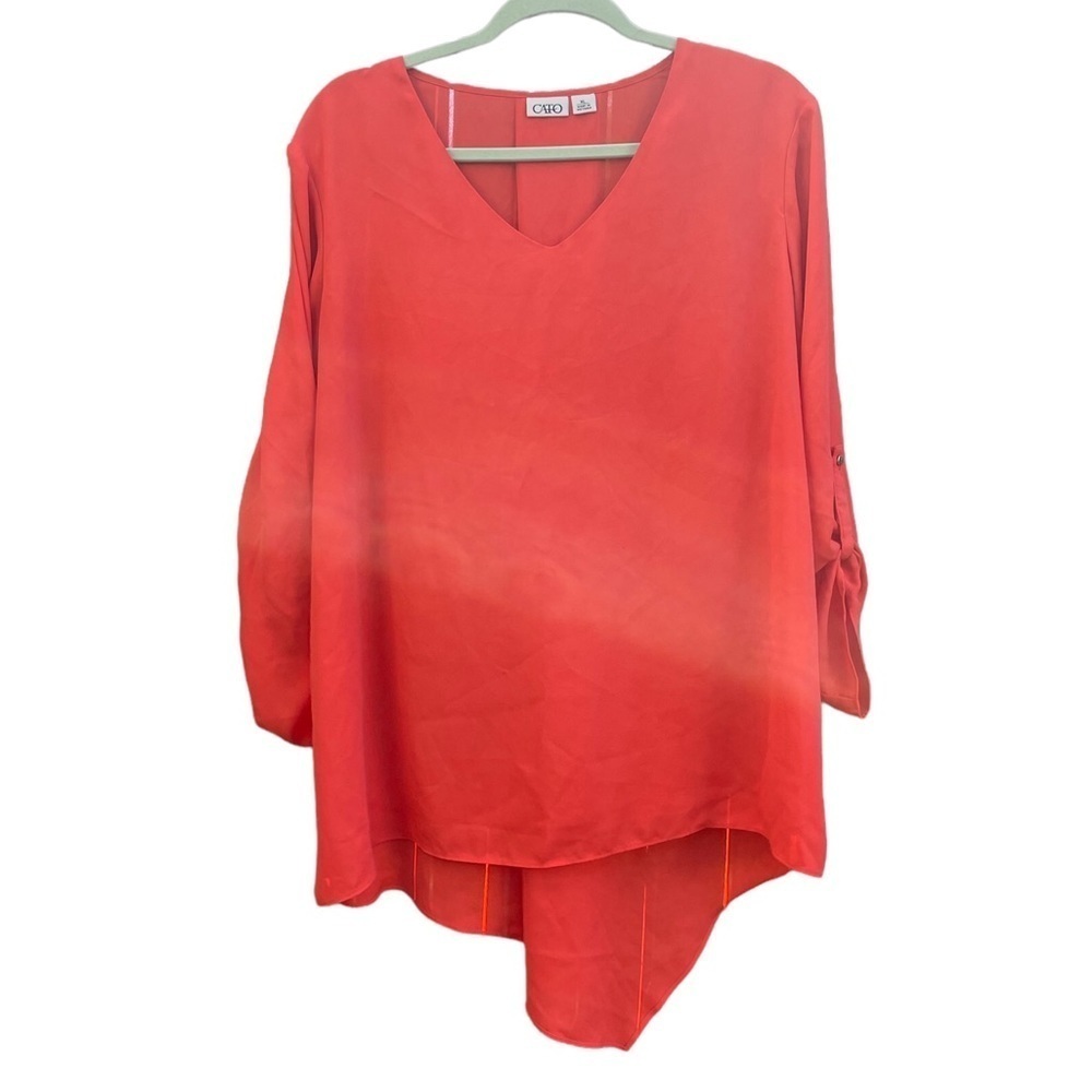 CATO CORAL ASYMMETRICAL BLOUSE